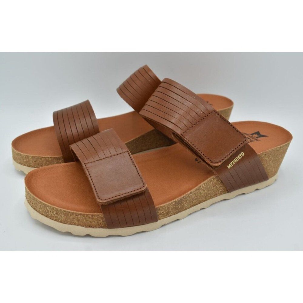 Mephisto Womens‎ Size EU 41 US 11 Hazelnut Essential Calf Wedge Sandals Shoes
